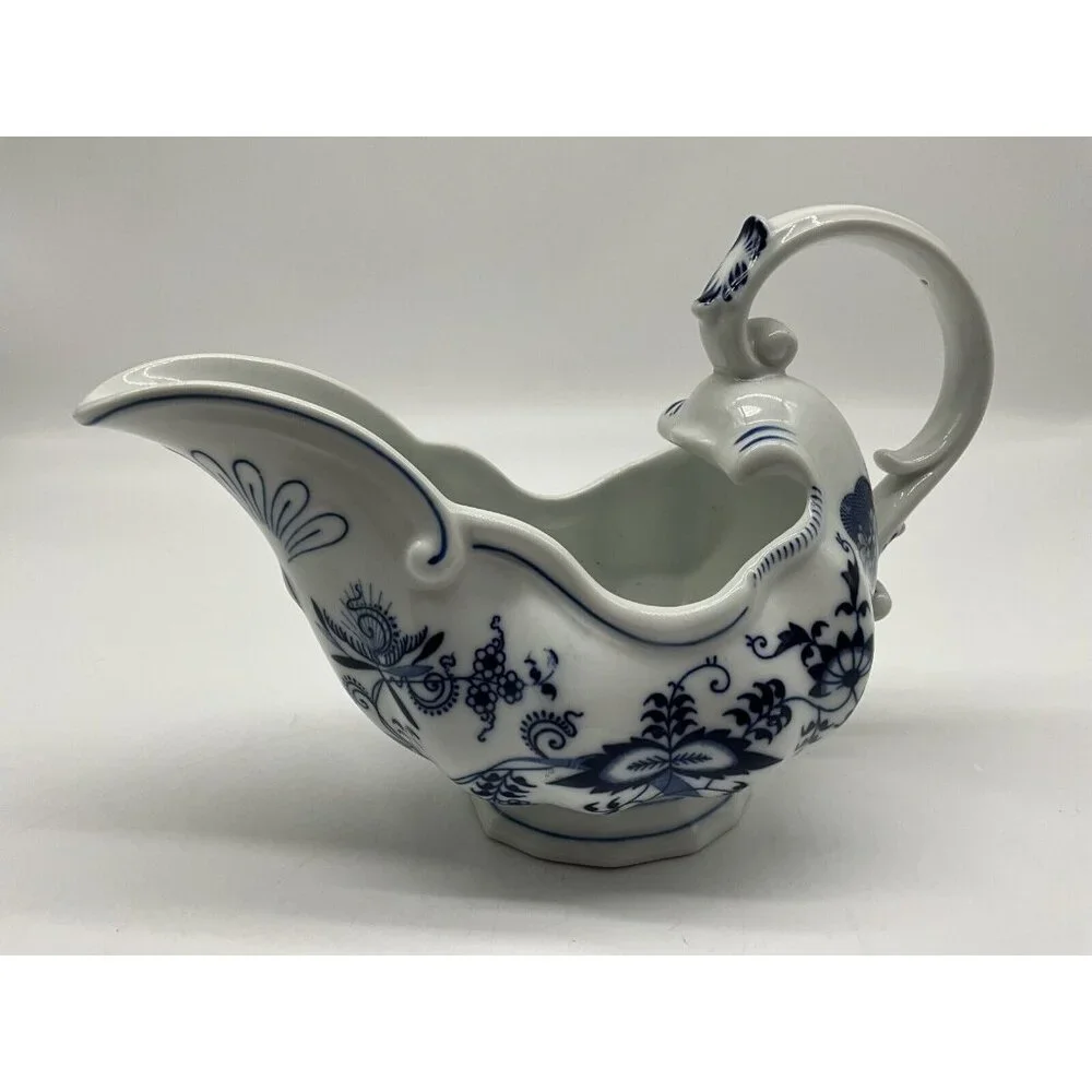 Blue Danube Large Blue & White Gravy Boat Blue Onion Retired Pattern Vintage